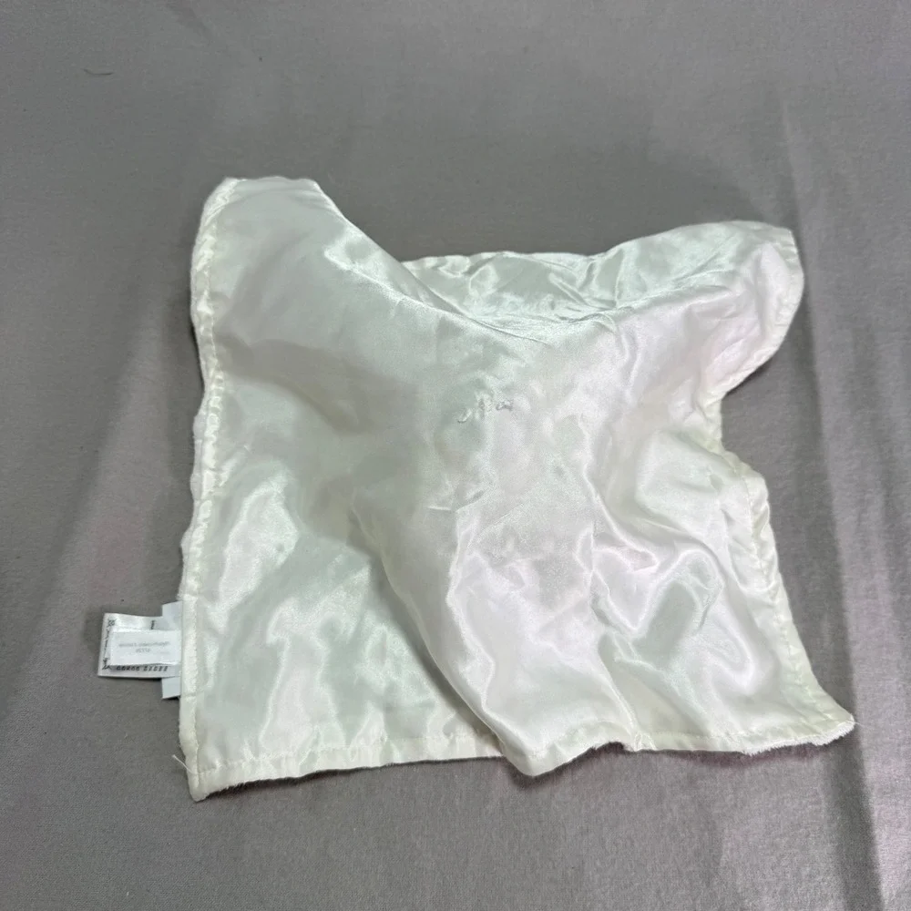 Elegant Baby Unicorn White Pink Minky Dot Security Blanket Lovey Satin Bottom